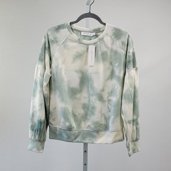 ALL IN FAVOR Tie Dye Crewneck Sweatshirt sage Sz M NEW - Picture 6 of 8